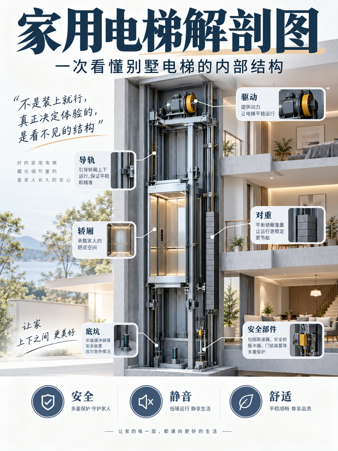嘉兴家用电梯里面到底藏了什么？一张图拆给你看